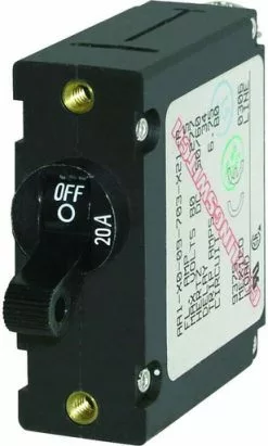 Blue Sea Systems Blue Sea 7212 AC/DC Single Pole Magnetic World CB - 20 Amp - Black