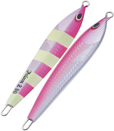 Sea Falcon Z Slide Jig - 120g - Pink Zebra Stripe Glow 1 Sea Falcon Z Slide Jig - 120g - Pink Zebra Stripe Glow